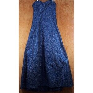 RENE RUIZ Gown Womens Size 12 Blue Full Length Strapless Corset Full Length